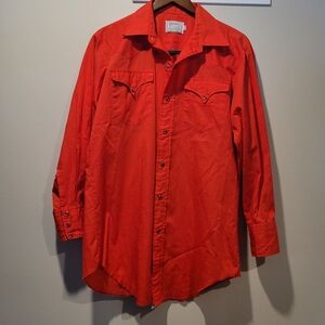Men's H Bar C Vintage Red Pearl Buttoned Button-Up Shirt Size 16-32